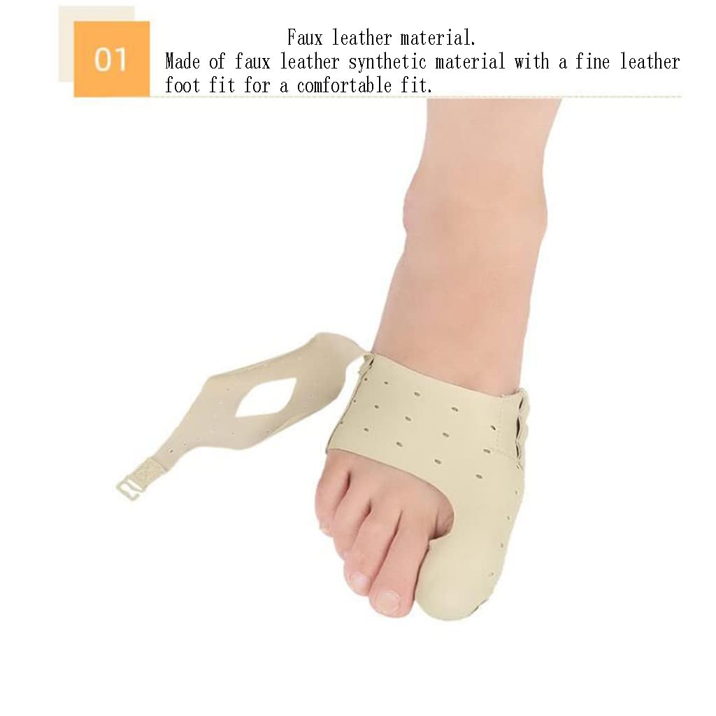Corrector de juanetes, dispositivo transpirable para el dedo gordo del día y la noche, corrección de cuero, herramienta para el cuidado de los pies alisadora unisex, suministros separadores de Hallux