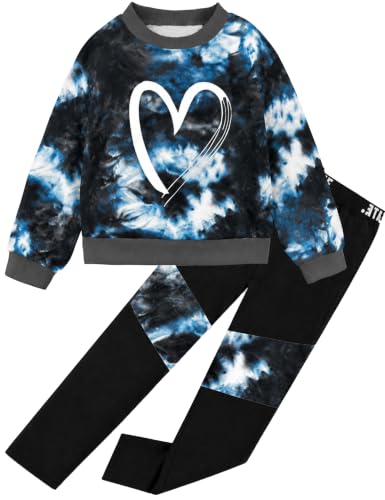 Image of Girls 2 Piece Outfits Kids Clothes Sets Sweatsuit Tracksuit Jogger Print Long Sleeve Sweatshirts Sweatpants 4-13Y