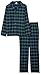 Amazon Essentials Damen Flanell-Schlafanzug mit Shirt mit Langen Ärmeln und Knopfleiste vorne und Hose, Grün Kobaltblau Blackwatch Plaid, S