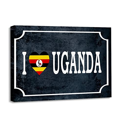 Impression toile Ouganda cadre mural salon vintage