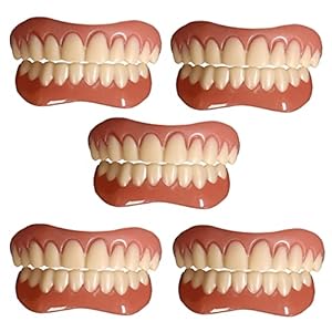 Siliconen prothese Tanden Boven- en onderfineer Tijdelijke gebitsprothese Comfortabel Natuurlijk Herbruikbaar voor direct een zelfverzekerde glimlach,5pair