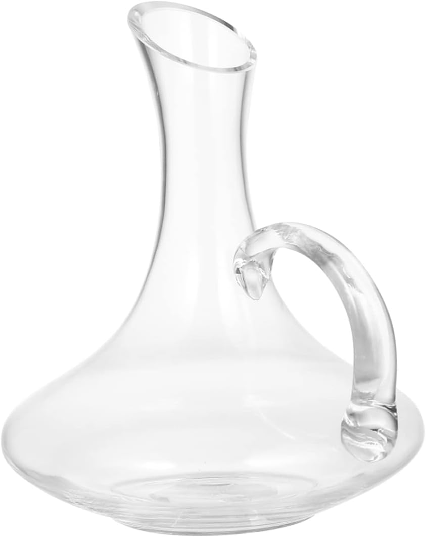 1Pc Glass Wine Decanter with Handle Elegant Bar Decoration for Home Fast Wine Aeration for Wine Unique Design for Wine Lovers