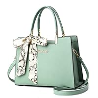 FANDARE Damen Handtasche Große Henkeltaschen Elegante Schultertasche Umhängetaschen PU-Leder Tote Beutel mit Quaste für Arbeit Schule Shopper Reise Grün