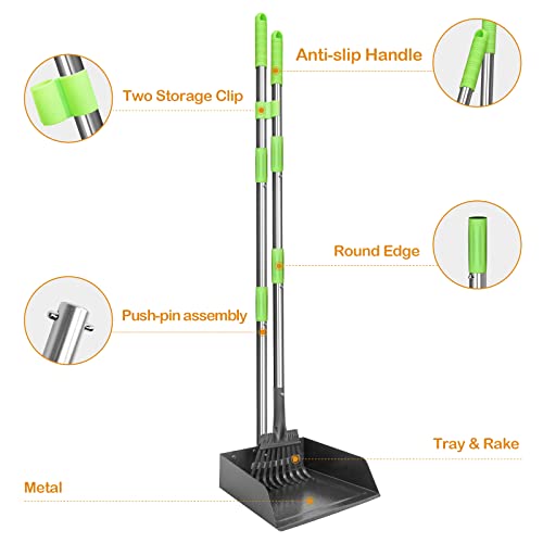 Image of TOOGE Larger Dog Pooper Scooper for Large Dogs Long Handle Stainless Metal