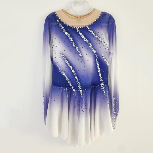 LIUHUO Eiskunstlauf-Kleid für Mädchen, Erwachsene und Kinder, Wettkampf-Performance, blau, S