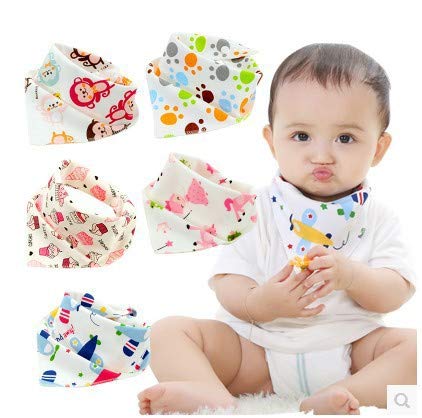 ChuJun Bufandas para bebé Bufandas triangulares Bufanda informal para el cuello Pañuelo Baberos para bebé Adecuado para 1-3 años 100% algodón Babero Bandana Triángulo (juego de 2 piezas)