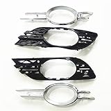 Yassdwbn 2pcs Car Front Bumper Fog Light Cover Grill Trim Kit for W211 E320 E350 E550