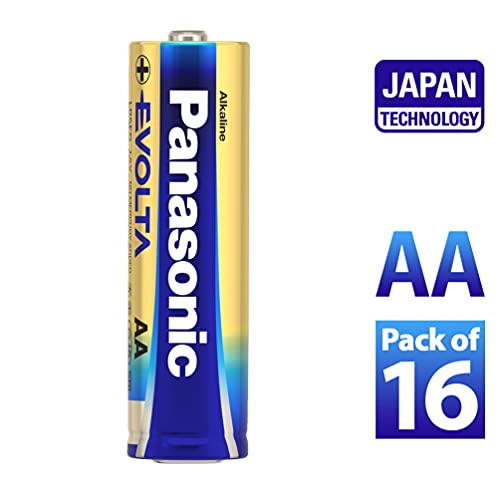 Image of Panasonic Evolta AA Alkaline 1.5V Battery, 20 Times Longer Lasting Than Standard zinc Carbon Batteries,Anti-Leak Seal,Protects Power for up to 10 Years-Pack of 16