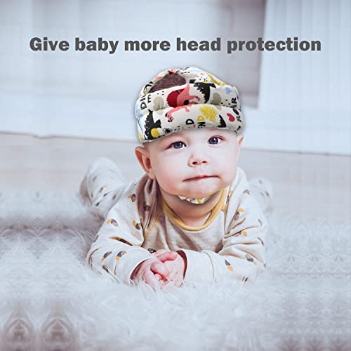 Image of Baby Head Protector Baby Helmet for Crawling Walking, No Bumps Safety Head Adjustable Protective Cap for Walking, Playing (Dinosaur A)