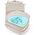 SUNROX Gel Memory Foam Chair Cushions, FadeShield Water-, Stain-Resistant Durable Reversible Seat Cushion Pads with Ties for Indoor/Outdoor Kitchen Dining Office, 17"x16", Set of 4, Cream