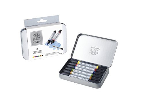 Winsor & Newton Rotuladores de Acuarela, Colores Esenciales, Set de 6