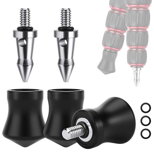 NEEWER Universal Rubber Feet Tripod Spike, 3 PCS Nonslip Tripod Feet for Uneven Ground, 1/4" Replacement Spike Compatible with Andoer Gitzo Benro Induro Kingjoy Weifeng Tripod Monopod, HW-35