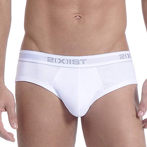 2(X)IST Men's Essential Cotton No Show Brief 3-Pack White