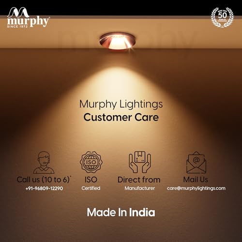 Murphy 3W Rose Gold Finish Button LED Spot Lights | Pack of 20 | Warm White (Golden Yellow) | Perfect for Home & Commercial Spaces