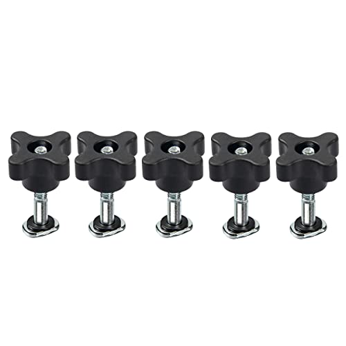 Ddwt M6 X 40Mm T-Track Bolts Knob Kit T Slot Bolts T Track Accessories For Woodworking Jigs And Fixtures - 5 Pack #TOP1