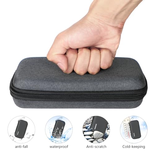 Image of suzamed Insulin Cooler Travel Case, 2x150g Ice Pack TSA Approved, Dark gray | EVA Insulation Travel Medicine Kit for 1-5 Pens & Diabetic Supplies, Diabetes Care, Portable Handle for Daily Use & Trip
