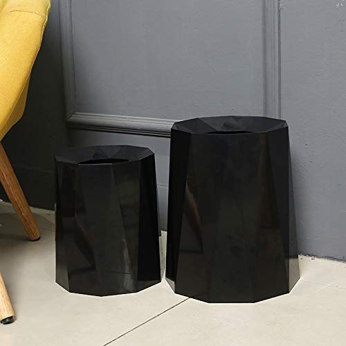 Alexo Small Trash Can ? Durable Garbage Can Waste Basket for Bathroom, Bedroom, Office and More | Japanese Trash Can Waste Bin Without Lid With Inner Bucket For Office (Black,8L)