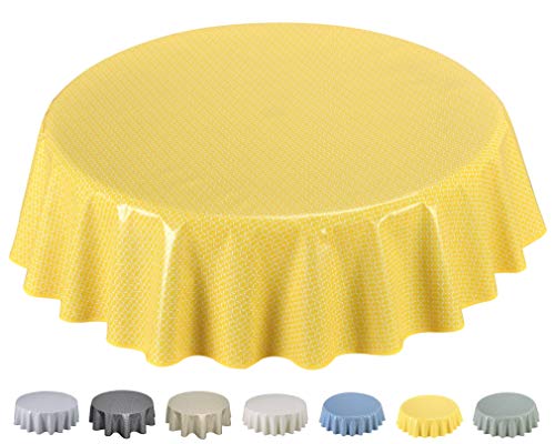Home Direct Mantel de Hule, Redondo 140 cm, Amarillo
