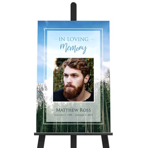 Funeral Poster Board, Mountain, 24"x36" Foam Board,