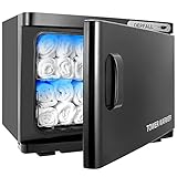 DEPFALL Hot Towel Warmers, Professional 23L Large Capacity Spa Hot Towel Cabinet, 2-in-1 Towel Warmer for Facials, Barber, Salon, Upgrade Fast Heating Aluminum Interior, EPA Certified, Black