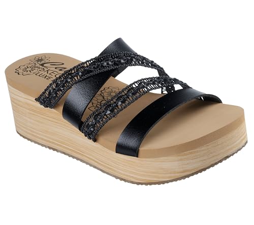 Skechers Women's SUMMERS, Strappy Platform Slide, Black, 9.5M by Skechers - Used condition - Image 3
