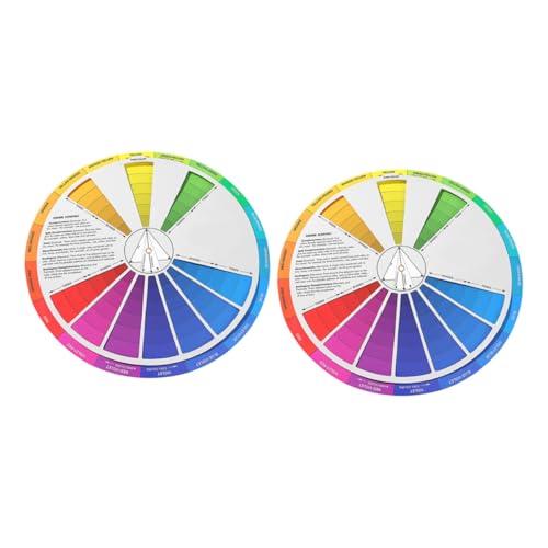 KAILIKETIY 2pcs Card Gradient Wheel Learning Chart for Art Class Teaching Tool Mixing Guide Paint Mixing Learning Guide
