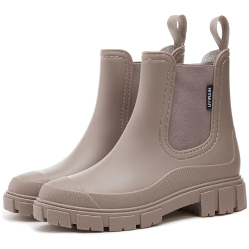 Image of WOWSTICK Women's Ankle Rain Boots Waterproof Lightweight Slip Resistant Fashion Garden Booties