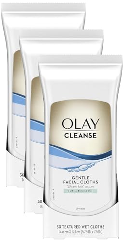 Olay Wet Cleansing Towelette, 30 Count (Pack of 3)