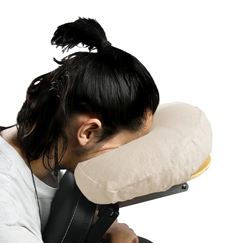 Body Linen Comfort Flannel Face Rest Covers for Massage Tables (Natural, 10 Pack) - Soft, Durable and Light 100% Cotton Flannel Face Cradle Covers for Professional Use