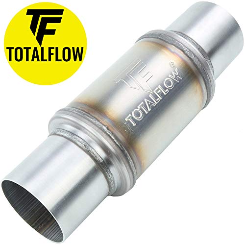 TOTALFLOW 20014 Straight Through Universal Exhaust Muffler – 409 Stainless Steel – 2 Inch Inner Diameter Inlet/Outlet