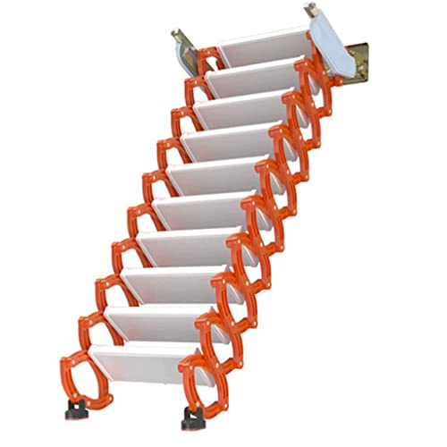 PAASHE Wall-Mounted Loft Ladder Folding Attic Ladder Telescoping Ladder Heavy Duty Non-Slip Attic Stairs Home Folding Ladder