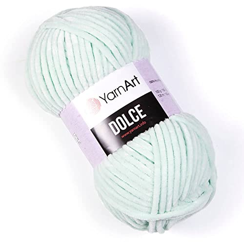 Yarn Art Dolce Yarn 100% MicroPolyester Velvet Blanket Amigurumi Super Bulky :6 Baby Chenille Yarn (1 Skein) (753)