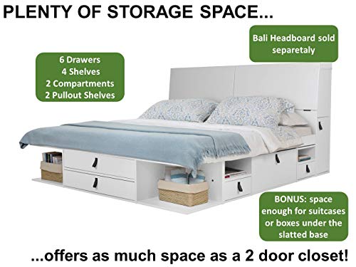 Memomad Bali Storage Platform Bed With Drawers (Queen Size, Off White) #TOP1