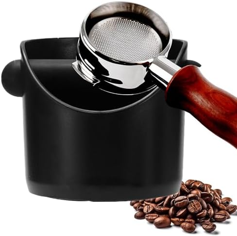 POPOYU Coffee Knock Box,Mini Espresso Knock Box,Black Coffee Grounds Container Small Knock Box,with Shock-Absorbent Removable Knock Bar and Non-Slip Base,Grind Barista Accessories image 3