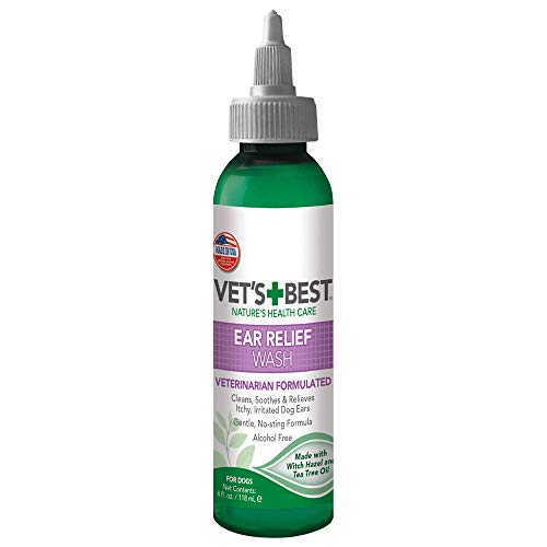 Vet's Best Dog Ear Relief Wash, Natural Ear Cleaner for Dogs with Aloe