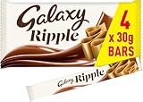 Galaxy Ripple Milk Chocolate Bars, 4 x 30g, Chocolate Multipack, Ideal for Gift, Snacks or Hamper