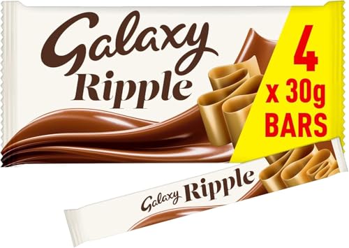 Mars - Galaxy Ripple Milk Chocolate Bars, 4 x 30g, Chocolate Multipack, Ideal for Gift, Snacks or Hamper