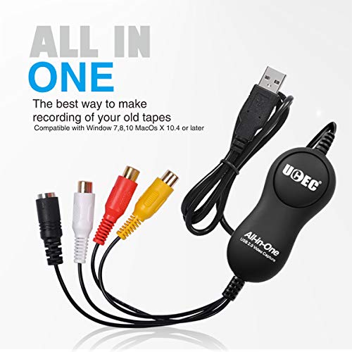 UCEC USB 2.0 Video Capture Card Device, VHS VCR TV to DVD Converter for