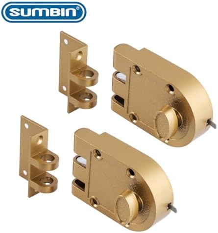 Jimmy Proof Deadbolt Lock with Keyed (Gold Color) with 2 Brass Keys 2 Sets image 5