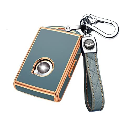 ontto Car key fob cover Fit for Volvo XC40 XC90 S60 S90 S80 C30 V70 V90 XC70 Smart Key case TPU Silicone Key Shell Key Holder keychain Accessories Gray Cover