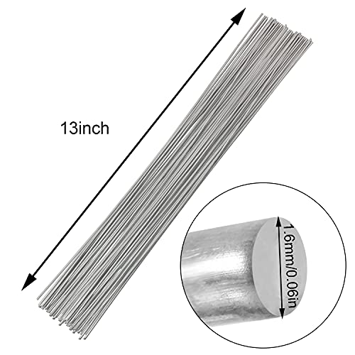 JJHXSM Copper Aluminum Welding Rod 20PCS General Low-temperature Welding Core Wire Multi-purpose Repair Rods for Welding Alloys, Stainless Steel, Galvanized Steel, Copper 0.06x13Inch/1.6x330mm