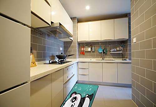 Tapis de cuisine antidérapant vert 39x20" lavable