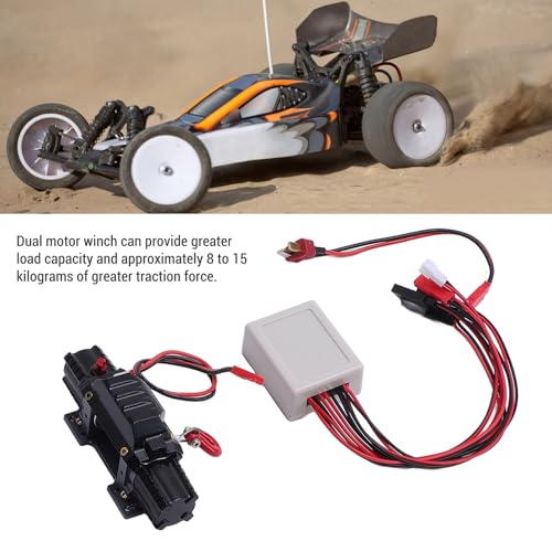 Winch potente Alomejor para autos RC, doble motor, aluminio miniatura 5