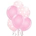 Polka Dot Balloons 11inch Premium Light Pink and Light Pink with All-Over Print White Dots Pkg/25