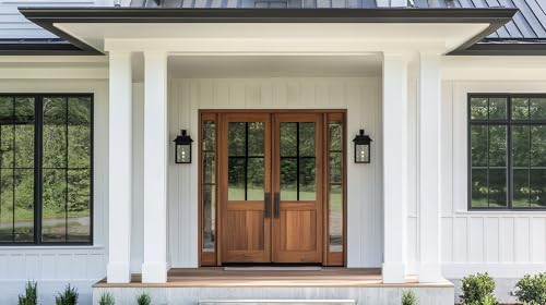 Image of Kwikset Caerus French Double Entry Door and Dummy Handleset Bundle, Polished Chrome, Exterior with Interior Reversible Handle, SmartKey Re-Key Security, with KwikSlide Technology