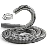 [8ft]Universal Washing Machine Drain Hose Flexible Extension Hose with Clamp, Industrial Grade Polypropylene Corrugated,Fit for Most Household Washing Machines(10-Years Warranty by TOMOON)