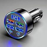 100W USB-C Auto/KFZ Mehrfach-Ladegerät mit 6-in-1 Ports, Zigarettenanzünder Adapter & 12V Verteiler, PD & QC3.0, Stecker für Auto & Wohnmobil, Netzteil, Für Ladekabel an Apple iPhone, Samsung Galaxy