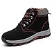 Produktbild DRECAGE Gefütterte wasserdichte Arbeitsschuhe Herren Sicherheitsschuhe Damen Plüsch Stahlkappe Arbeitsstiefel für Winter 201 Schwarz 38 EU 240