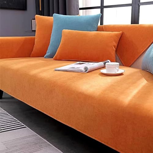 XRDSHY Sofabezug, Sofa Überwurf, Sofa überwurfdecke, Sofa überzug，Sofadecken für Sitzfläche, Sofadecke rutschfest, Couch Bezüge, Sofa Schoner,Orange-70 * 120cm