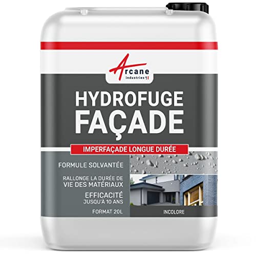 Hydrofuge façade, imperméabilisant pour mur, pierre, brique, enduit, crépi, imperfacade - 20 L (jusqu'à 100 m²) - ARCANE INDUSTRIES